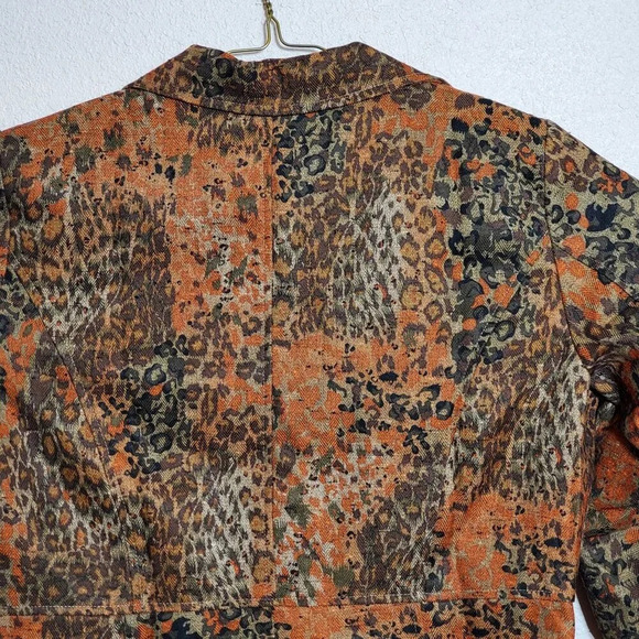 Coldwater Creek Womens Jacket Petite P14 Animal Print Tweed Jacket blazer - Picture 7 of 13